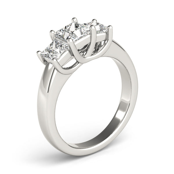 3-Stone Princess Cut Trellis Engagement Ring