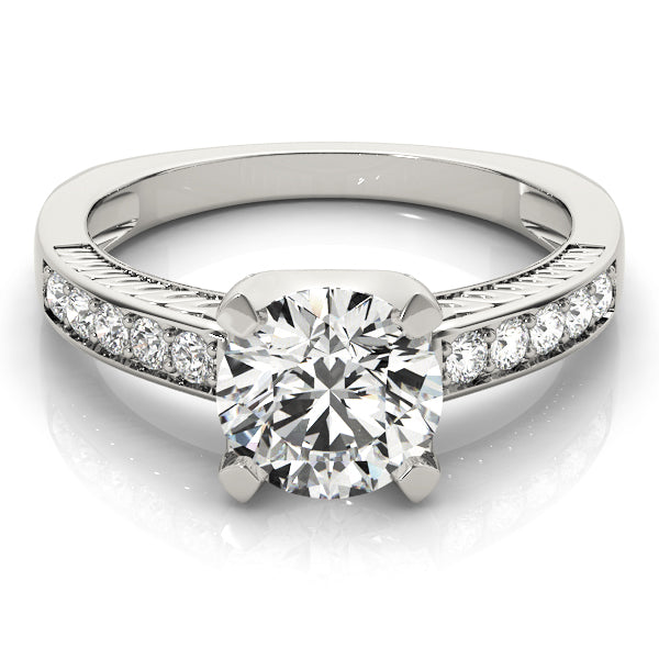 Channel Set Single Row Engagement Ring