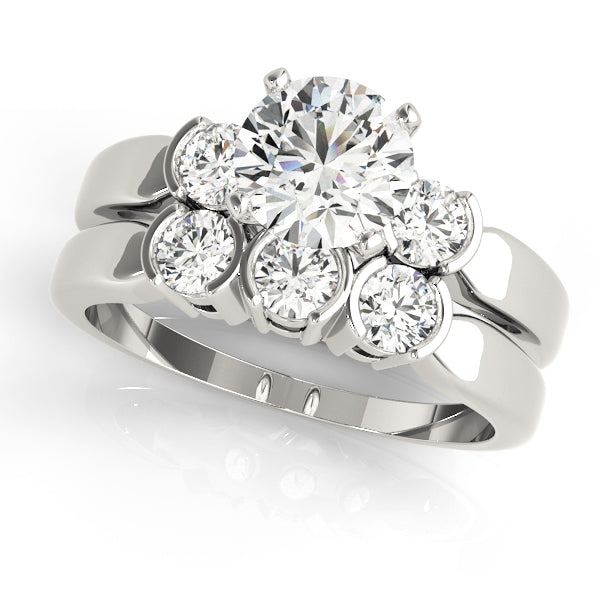 ENGAGEMENT RINGS 3 STONE ROUND