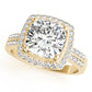 Double Row Cushion Halo Engagement Ring