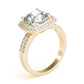 Double Row Cushion Halo Engagement Ring