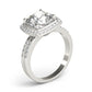 Double Row Cushion Halo Engagement Ring