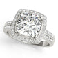 Double Row Cushion Halo Engagement Ring