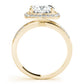 Double Row Cushion Halo Engagement Ring