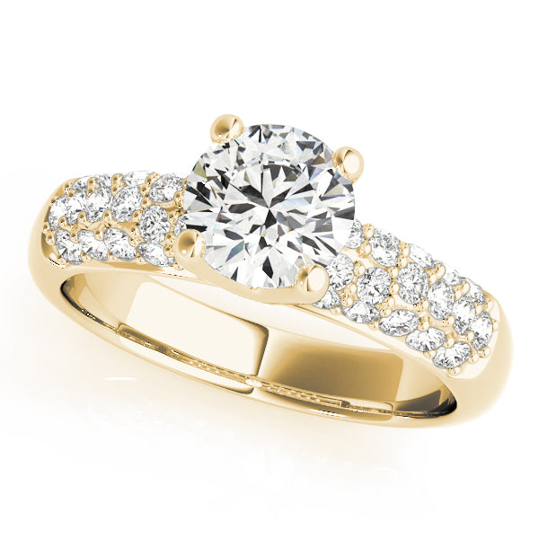 Multirow Pavé Set Engagement Ring