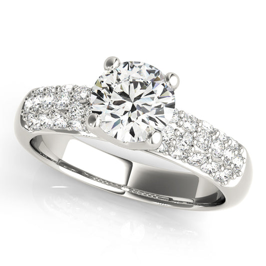 Multirow Pavé Set Engagement Ring