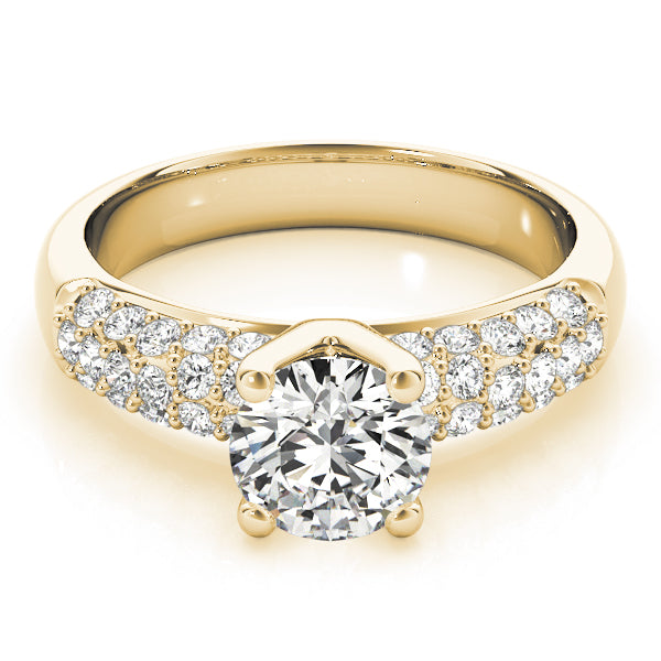 Multirow Pavé Set Engagement Ring
