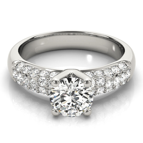 Multirow Pavé Set Engagement Ring