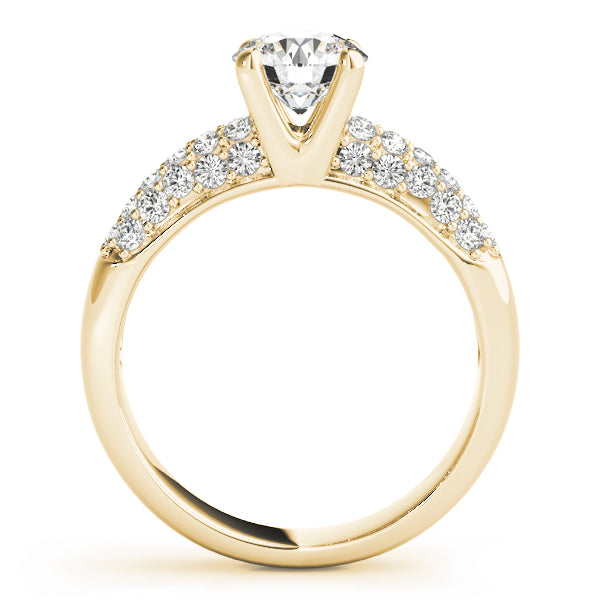 Multirow Pavé Set Engagement Ring