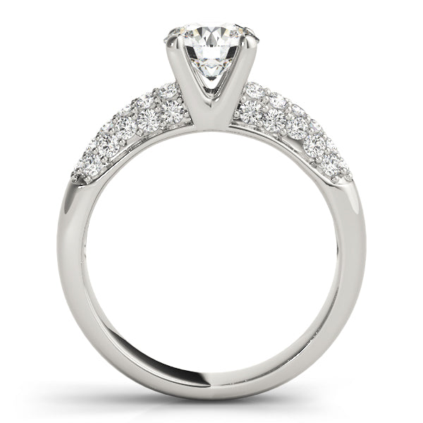Multirow Pavé Set Engagement Ring