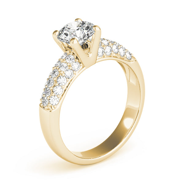 Multirow Pavé Set Engagement Ring