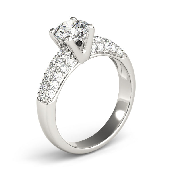 Multirow Pavé Set Engagement Ring