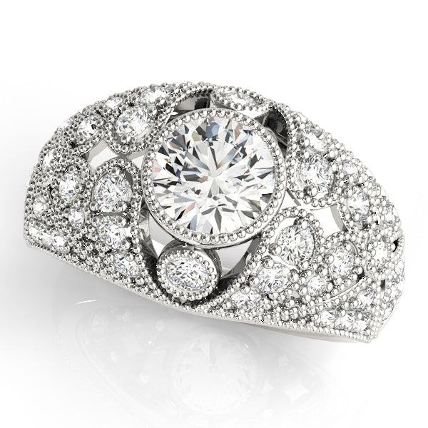 Antique Style Milgrain Engagement Ring