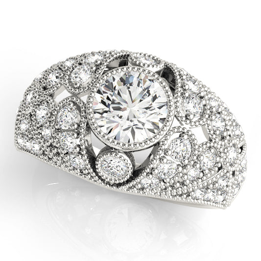 Antique Style Milgrain Engagement Ring