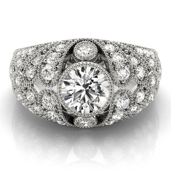 Antique Style Milgrain Engagement Ring
