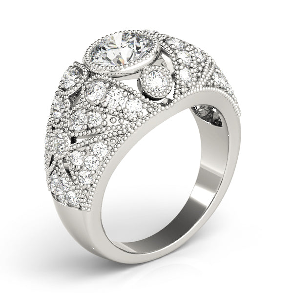 Antique Style Milgrain Engagement Ring