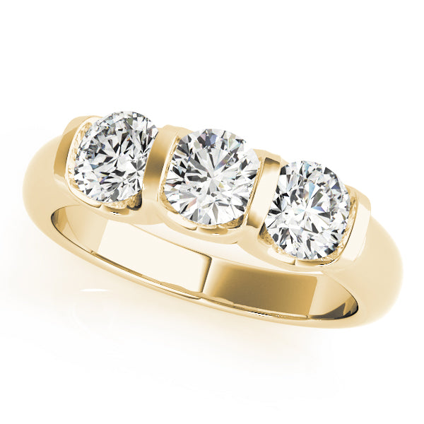 3-Stone U-Prong Engagement Ring