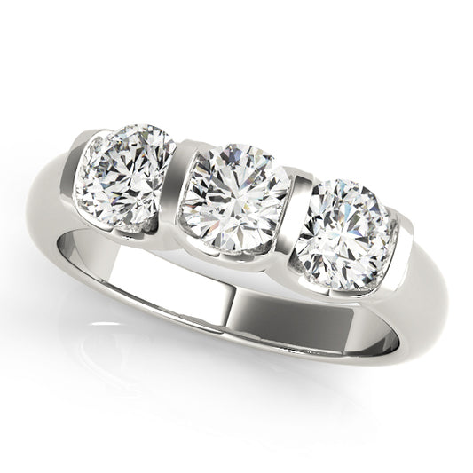 3-Stone U-Prong Engagement Ring