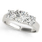 3-Stone Prong Set Trellis Engagement Ring