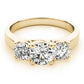 3-Stone Prong Set Trellis Engagement Ring