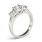 3-Stone Prong Set Trellis Engagement Ring