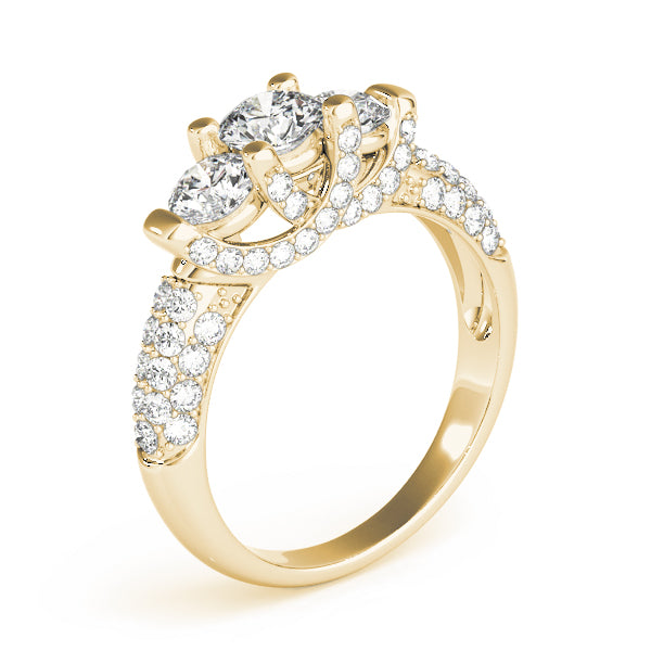 ENGAGEMENT RINGS 3 STONE ROUND