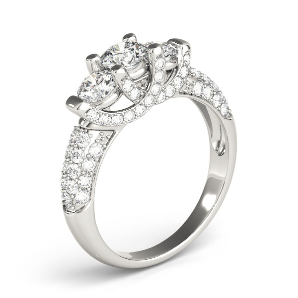 ENGAGEMENT RINGS 3 STONE ROUND