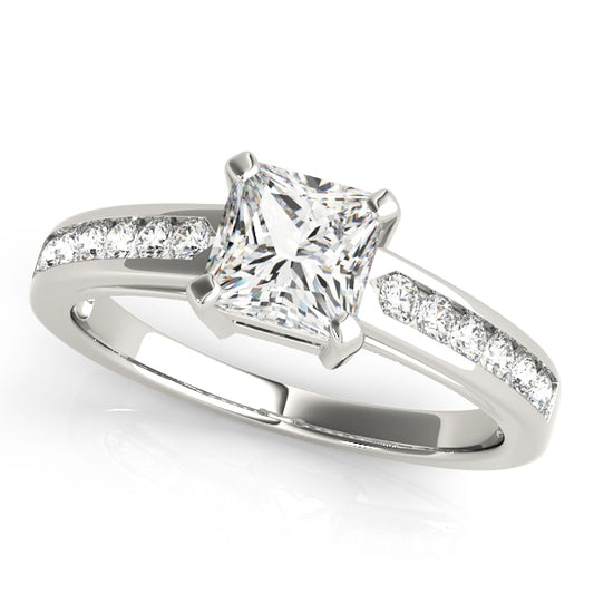 Channel Set Single Row Engagement Ring