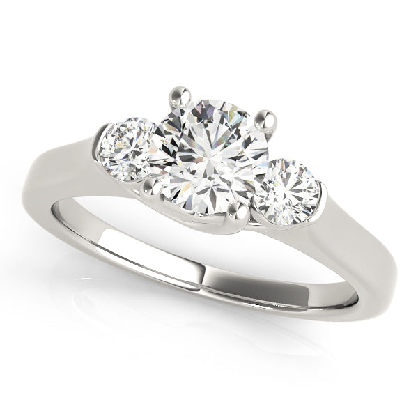 3-Stone Round Trellis Engagement Ring