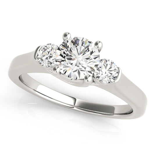 3-Stone Round Trellis Engagement Ring