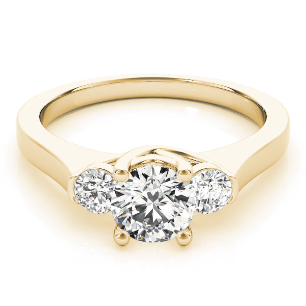 3-Stone Round Trellis Engagement Ring