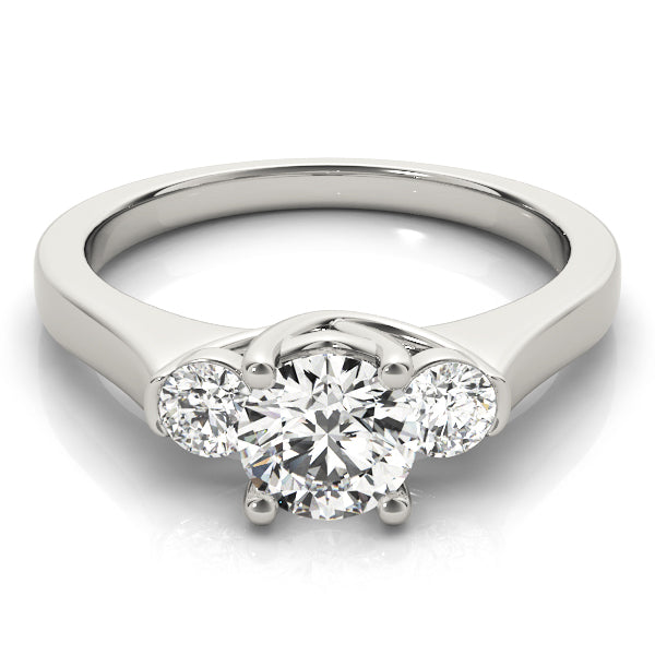 3-Stone Round Trellis Engagement Ring