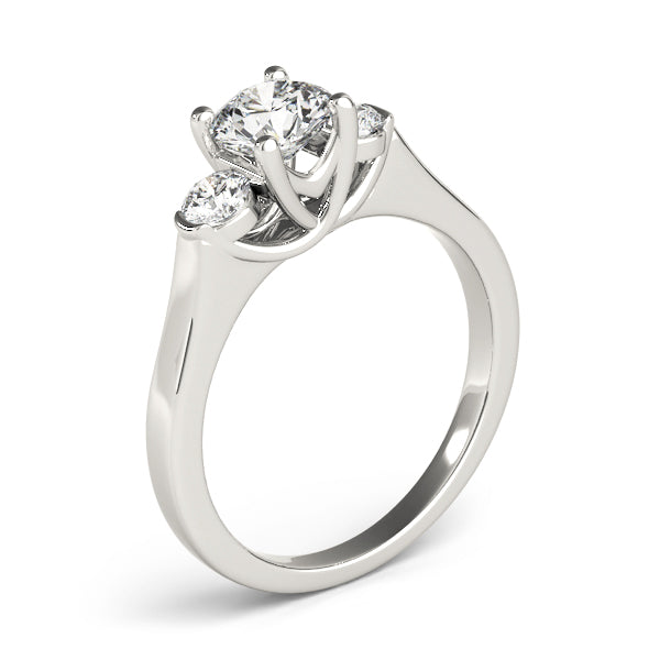 3-Stone Round Trellis Engagement Ring