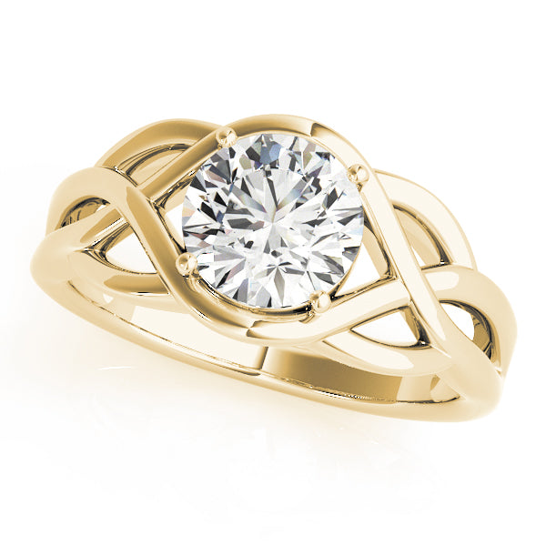 Round Solitaire Twisted Knot Engagement Ring