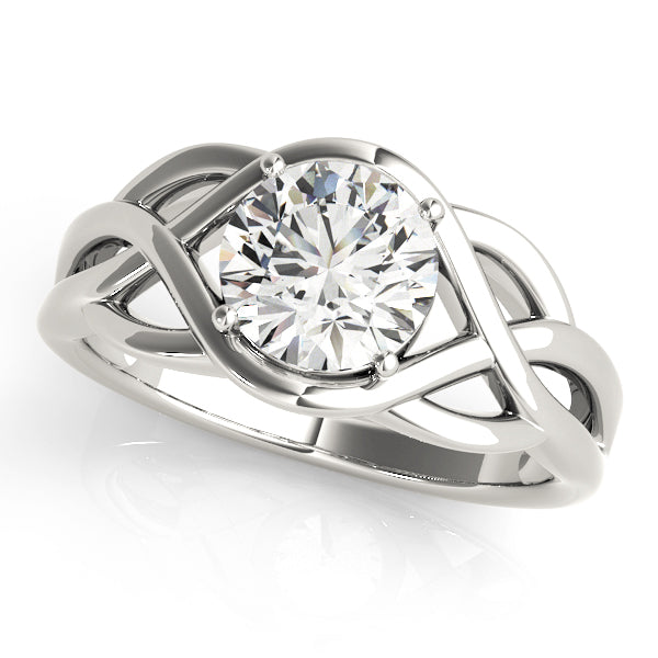 Round Solitaire Twisted Knot Engagement Ring