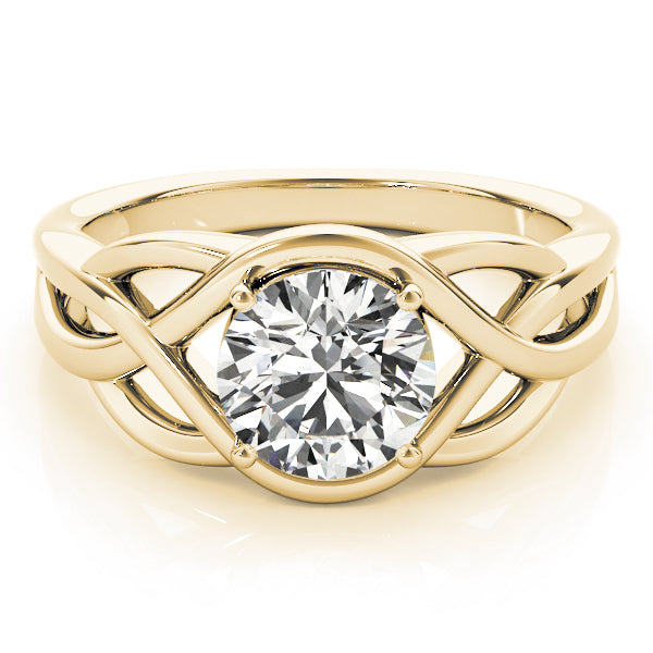 Round Solitaire Twisted Knot Engagement Ring