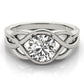 Round Solitaire Twisted Knot Engagement Ring
