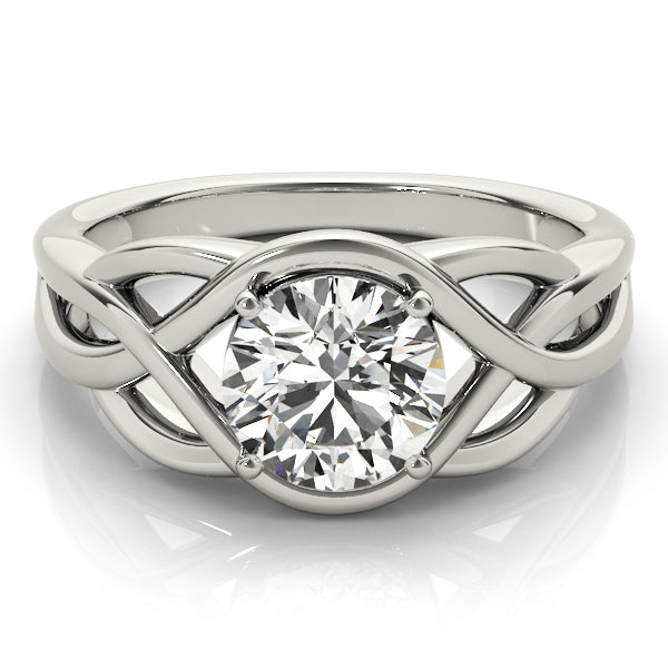 Round Solitaire Twisted Knot Engagement Ring