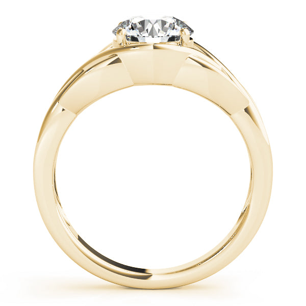 Round Solitaire Twisted Knot Engagement Ring