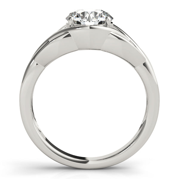 Round Solitaire Twisted Knot Engagement Ring