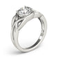 Round Solitaire Twisted Knot Engagement Ring