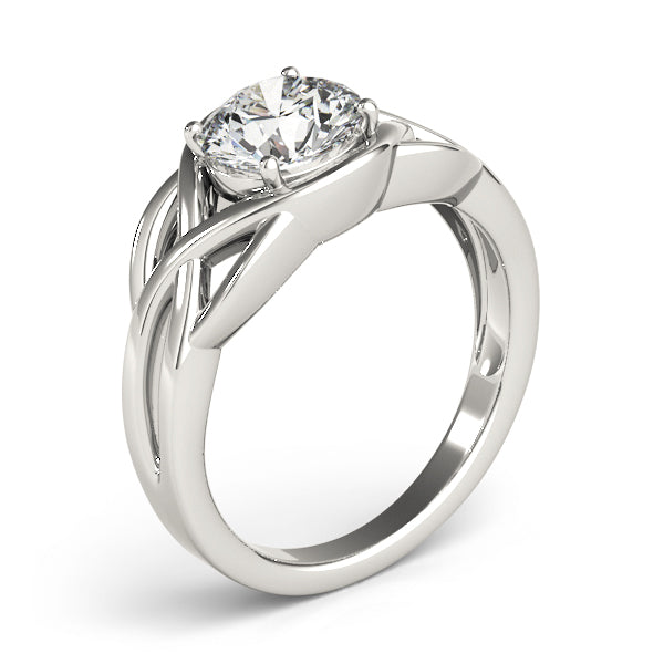 Round Solitaire Twisted Knot Engagement Ring