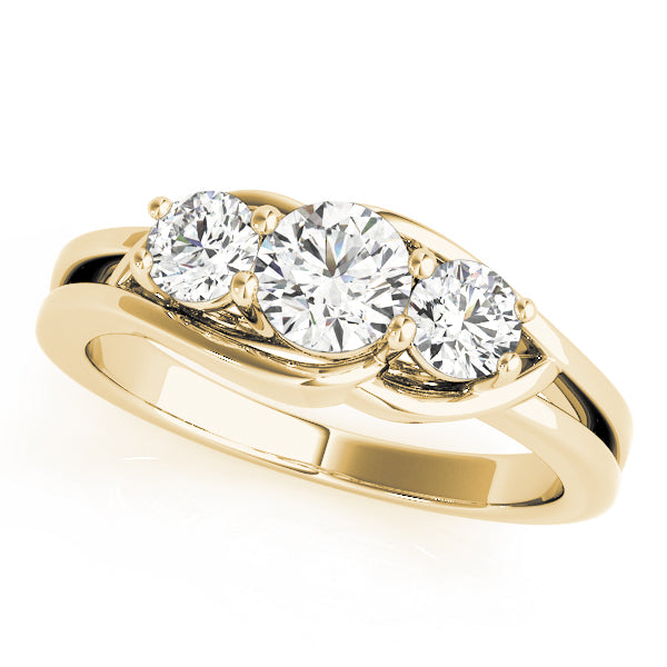 3-Stone Round Split Shank Engagement Ring