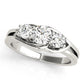 3-Stone Round Split Shank Engagement Ring