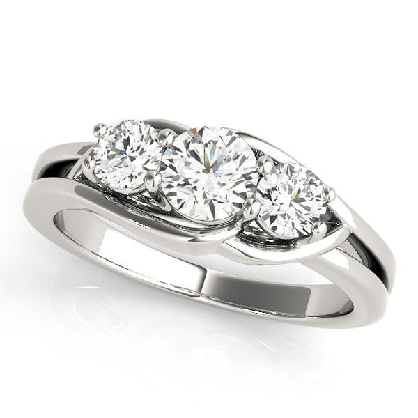 3-Stone Round Split Shank Engagement Ring