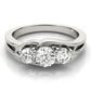 3-Stone Round Split Shank Engagement Ring