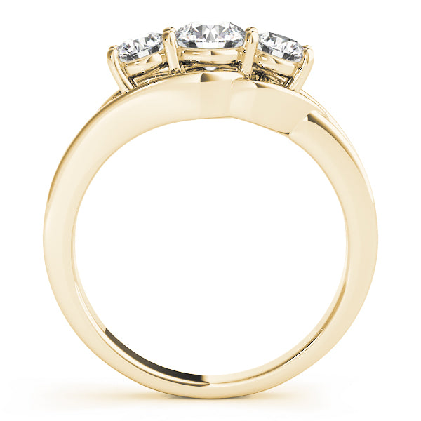 3-Stone Round Split Shank Engagement Ring