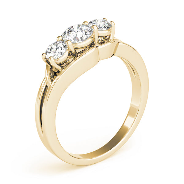 3-Stone Round Split Shank Engagement Ring