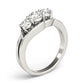 3-Stone Round Split Shank Engagement Ring