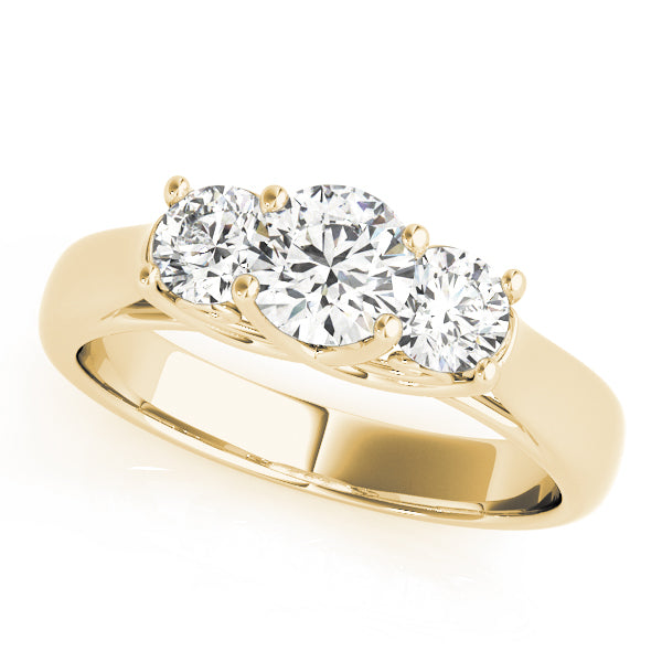 3-Stone Round Trellis Engagement Ring